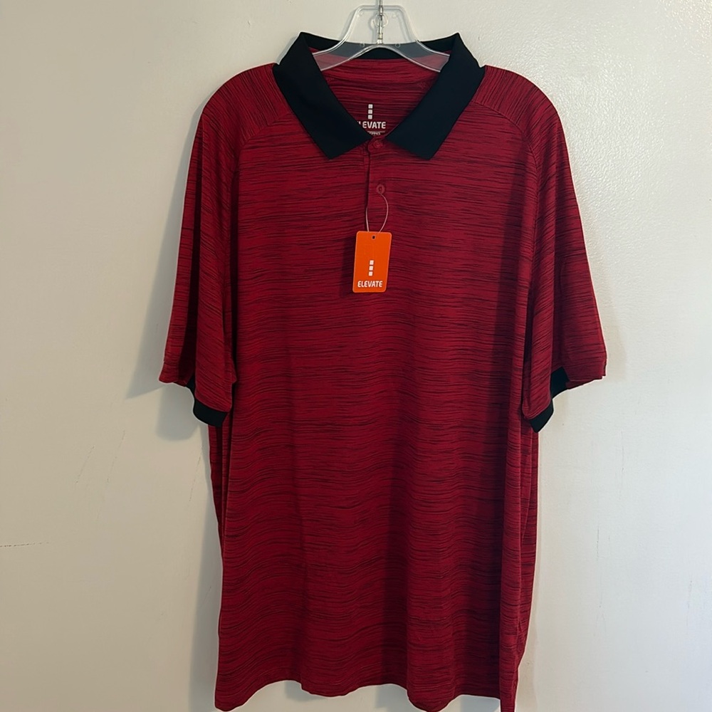 NWT Elevate Golf/Casual Polo vintage Heather Red Size XXL